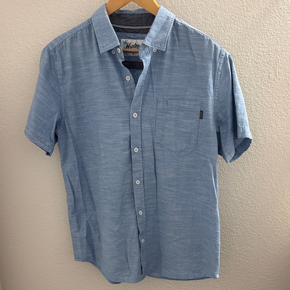 Hurley Light Blue Casual Button Down Shirt